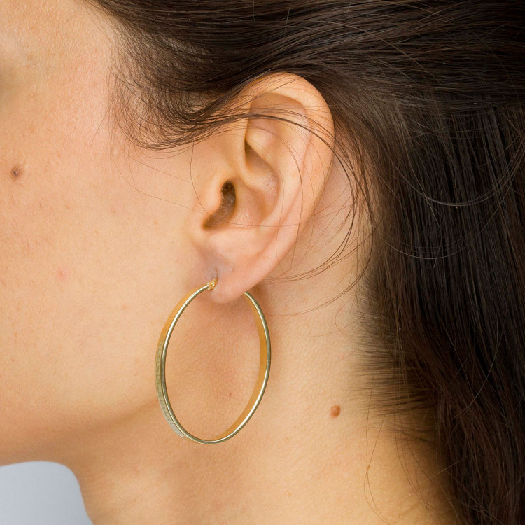 Kolczyki ze złota koła z wzorem greckim