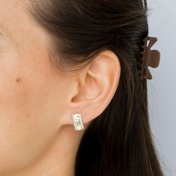 Kolczyki ze złota z białymi cyrkoniami