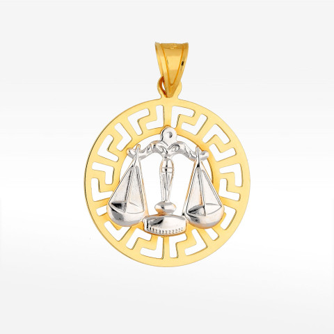 Zawieszka ze złota waga z wzorem greckim
