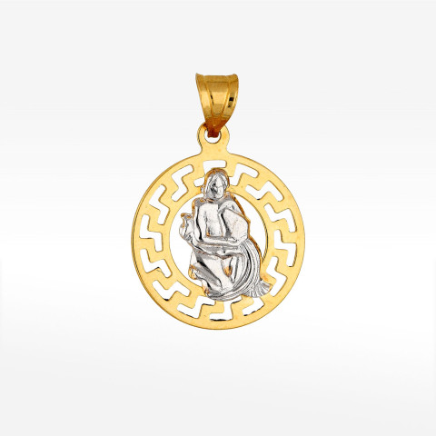 Zawieszka ze złota wodnik z wzorem greckim