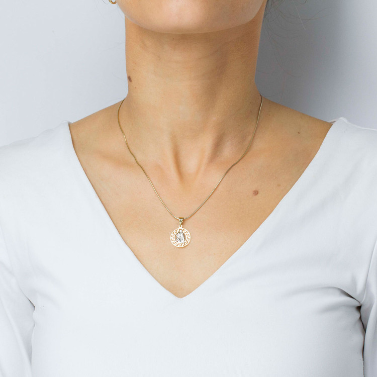 Zawieszka ze złota wodnik z wzorem greckim