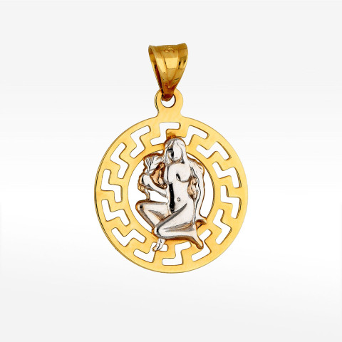 Zawieszka ze złota panna z wzorem greckim