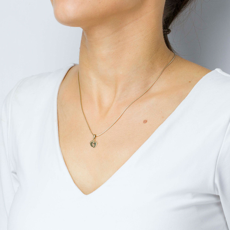 Zawieszka ze złota stópki dziecięce