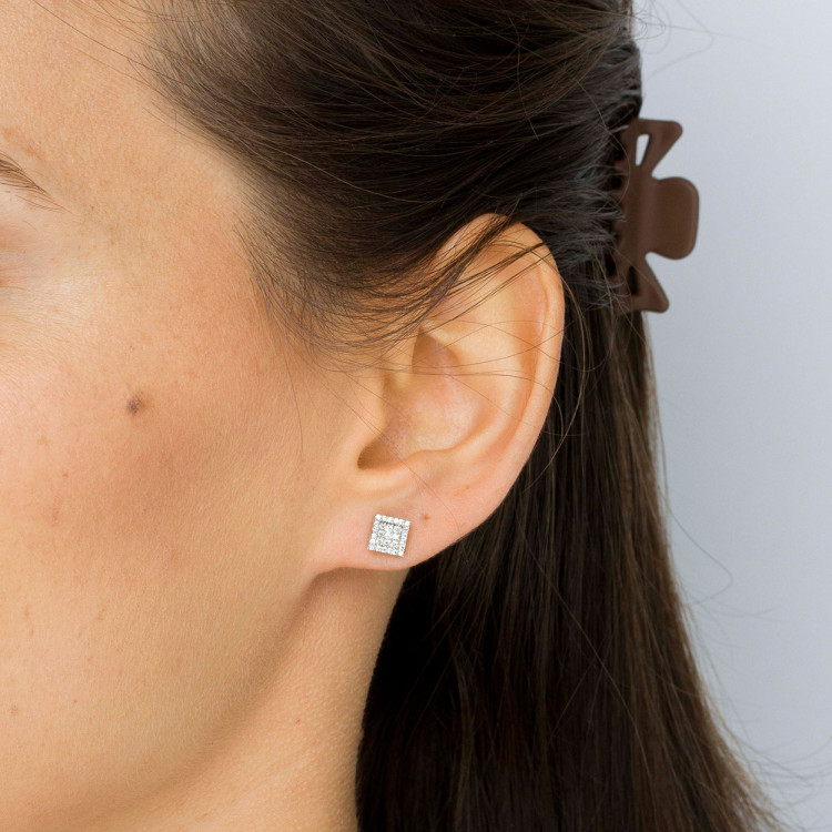 Kolczyki ze złota z białymi cyrkoniami