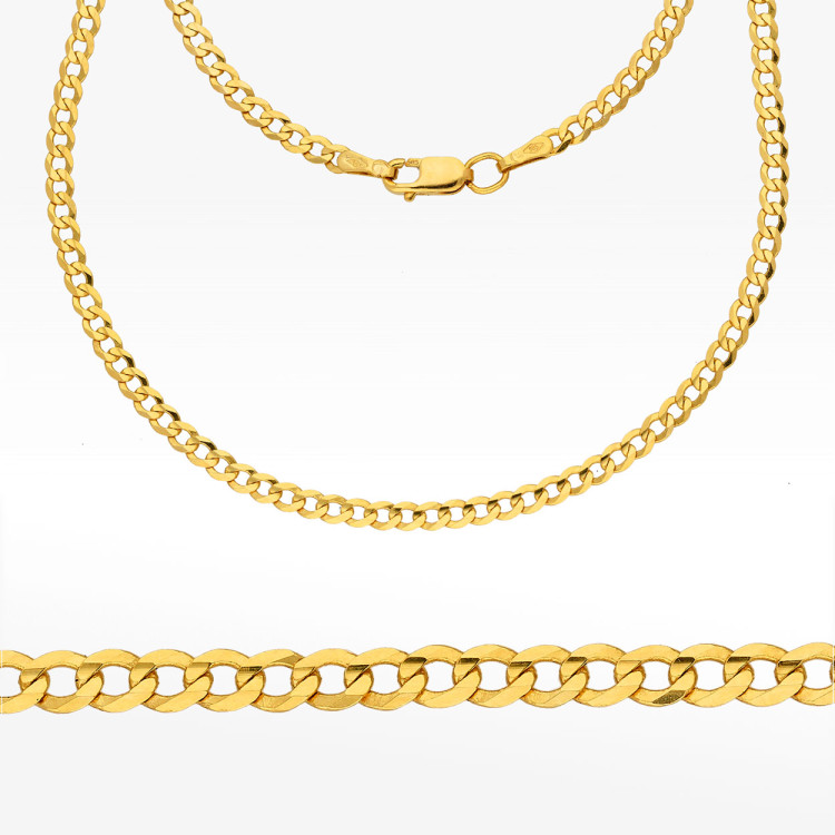 Łańcuszek ze złota pancerka pełny