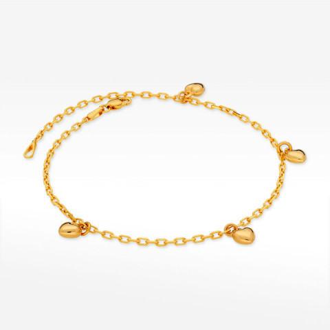 Bransoletka ze złota na nogę z sercami