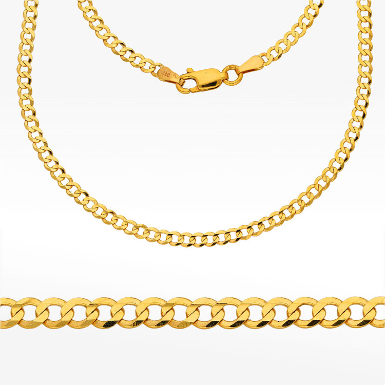 Łańcuszek ze złota pancerka pełny