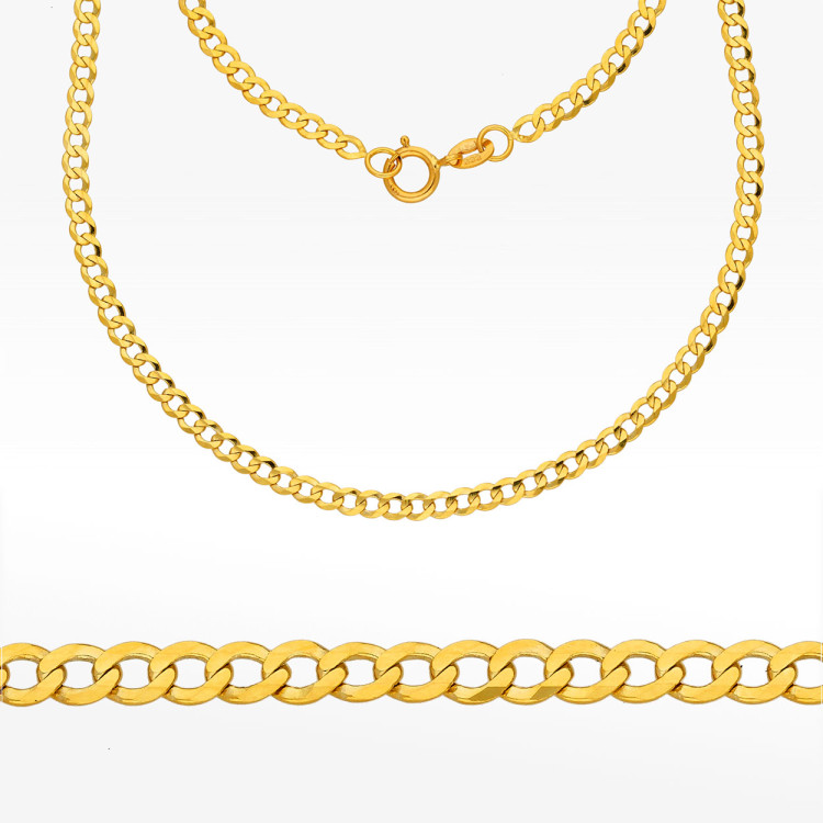 Łańcuszek ze złota pancerka pełny