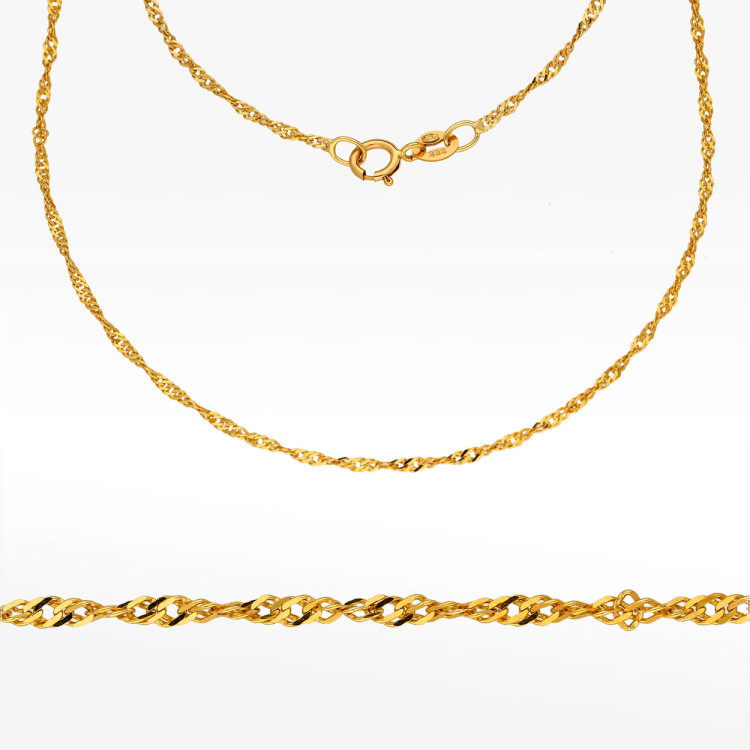 Łańcuszek ze złota singapur pełny