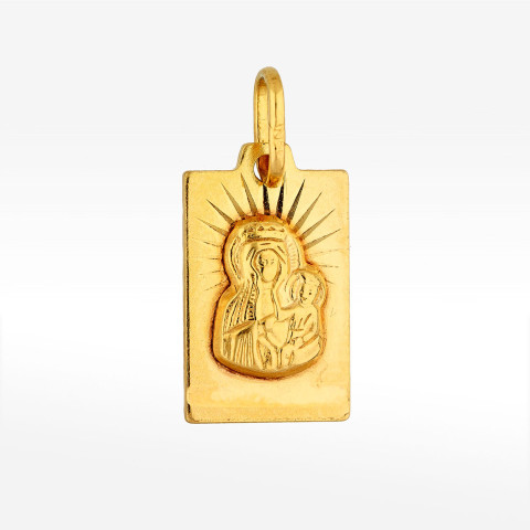 Zawieszka ze złota medalik z matką boską
