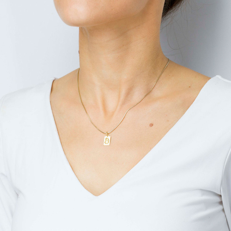 Zawieszka ze złota medalik z matką boską