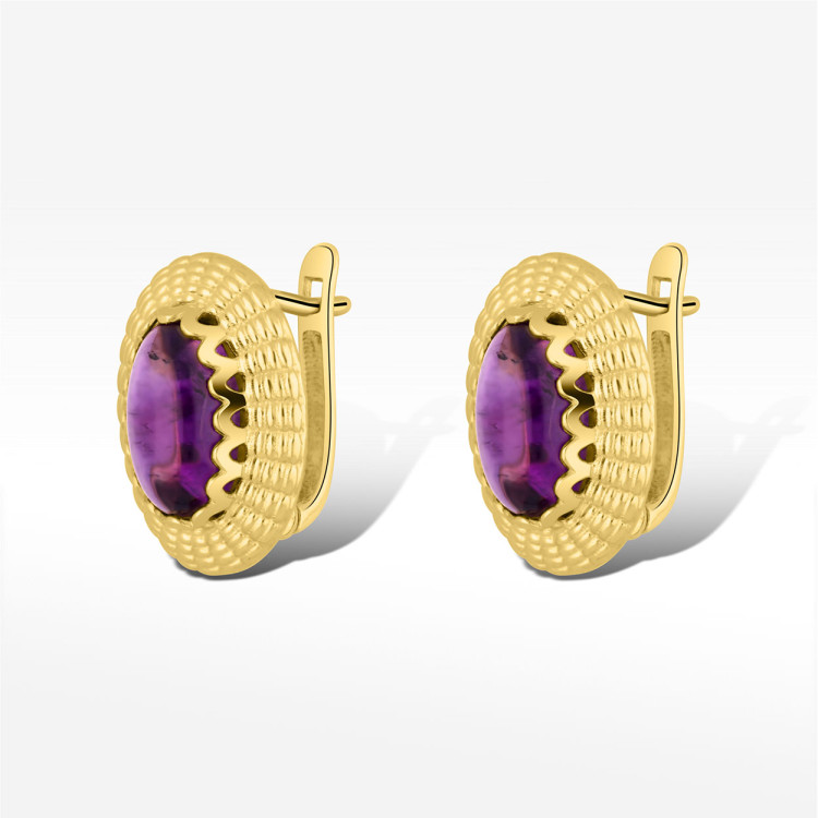 Kolczyki ze złota z ametystem
