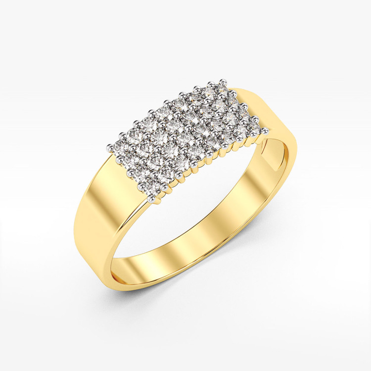 Pierścionek ze złota z białymi cyrkoniami