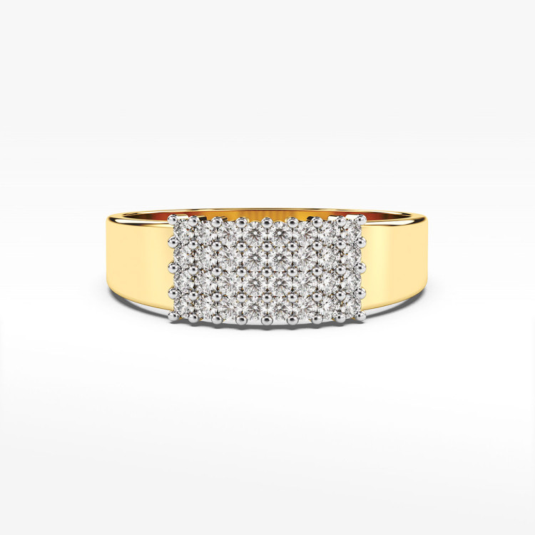 Pierścionek ze złota z białymi cyrkoniami