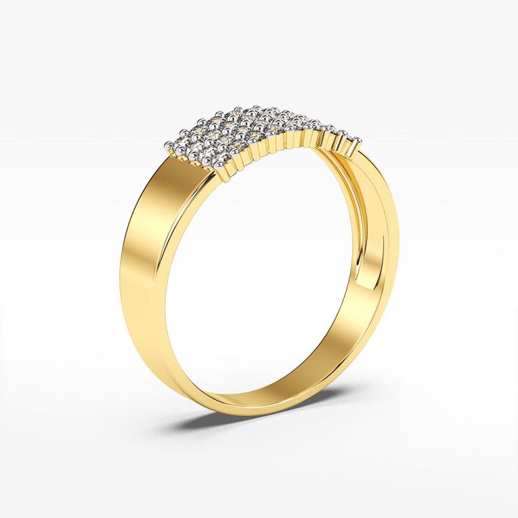 Pierścionek ze złota z białymi cyrkoniami