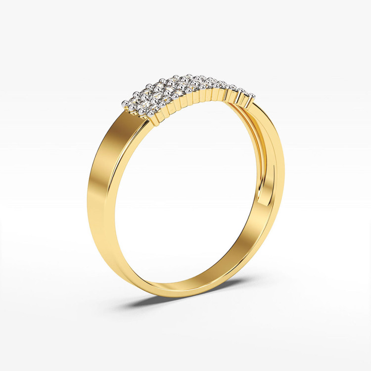 Pierścionek ze złota z białymi cyrkoniami