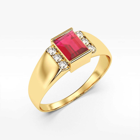 Pierścionek ze złota z różową i białymi cyrkoniami