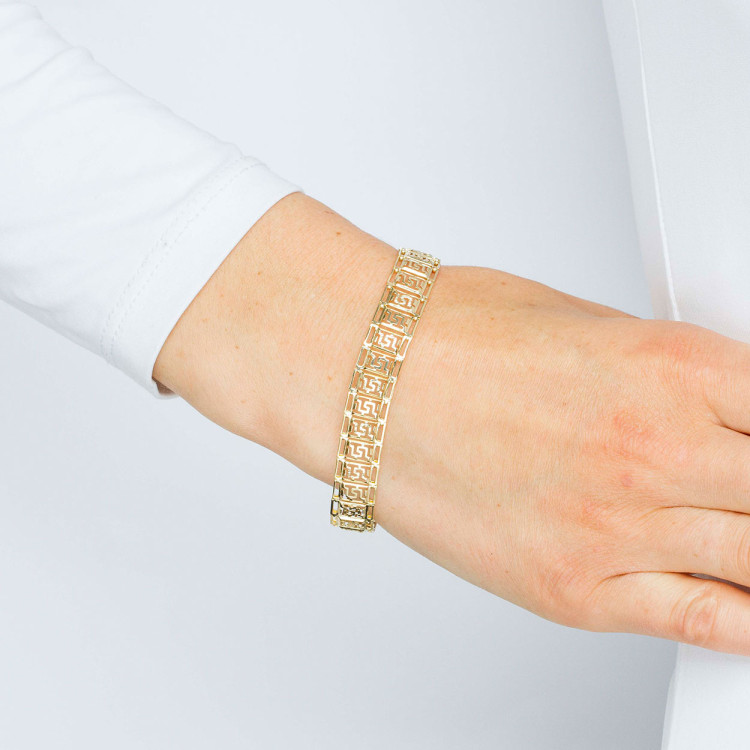 Bransoletka ze złota z wzorem greckim