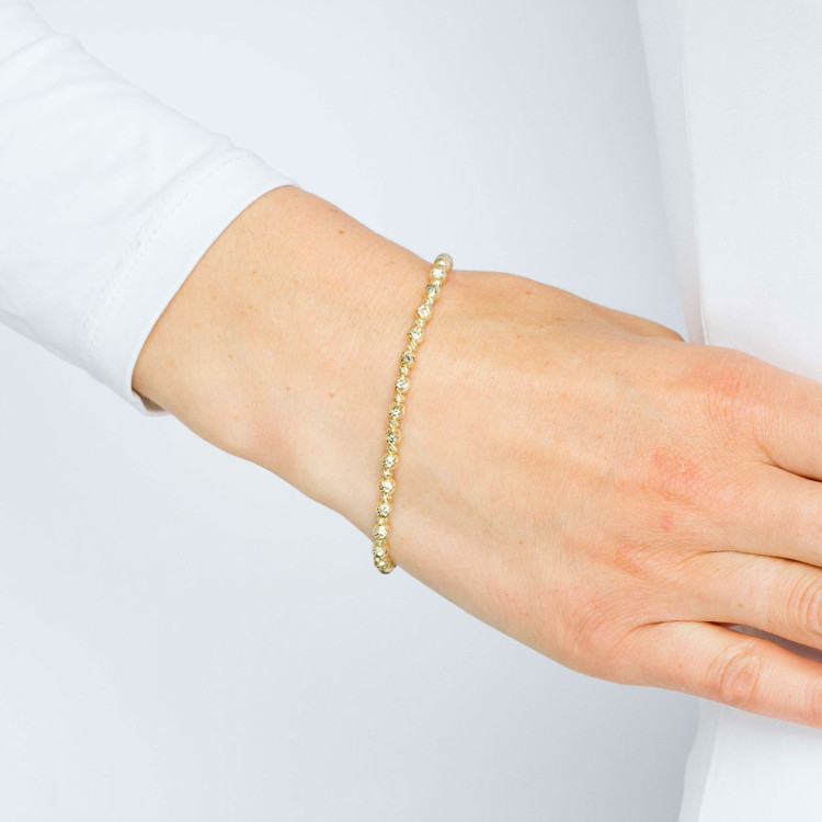 Bransoletka ze złota ze złotymi koralikami