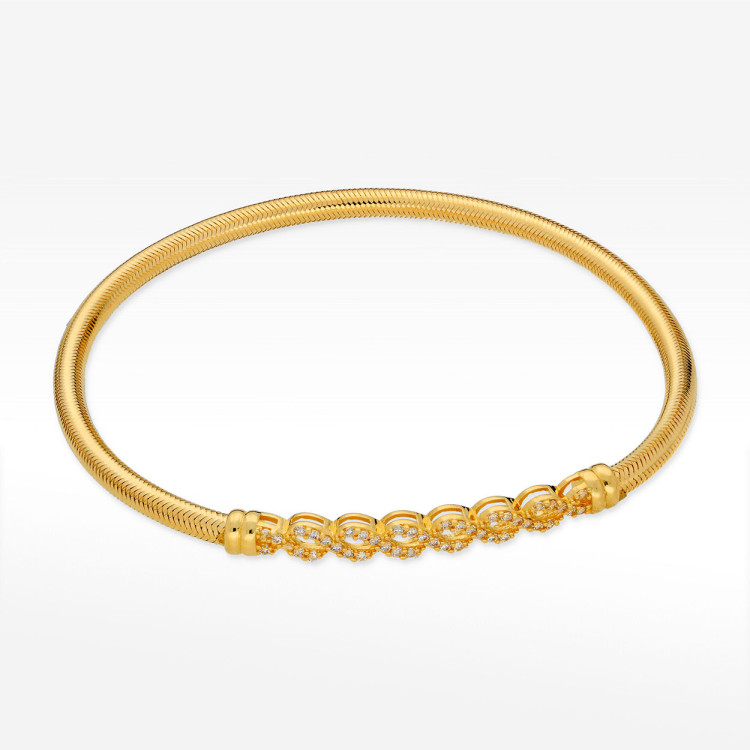 Bransoletka ze złota z białymi cyrkoniami