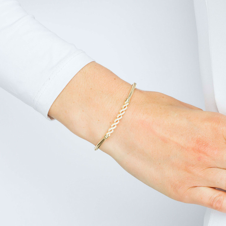 Bransoletka ze złota z białymi cyrkoniami