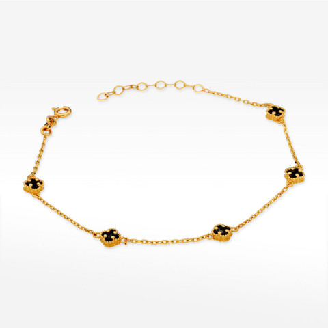 Bransoletka ze złota z onyksem