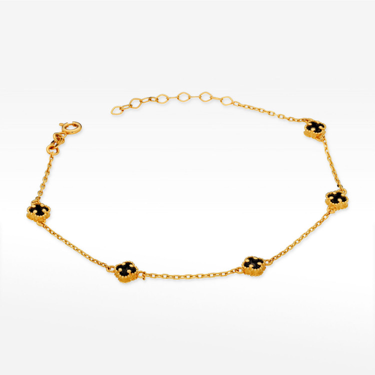 Bransoletka ze złota z onyksem