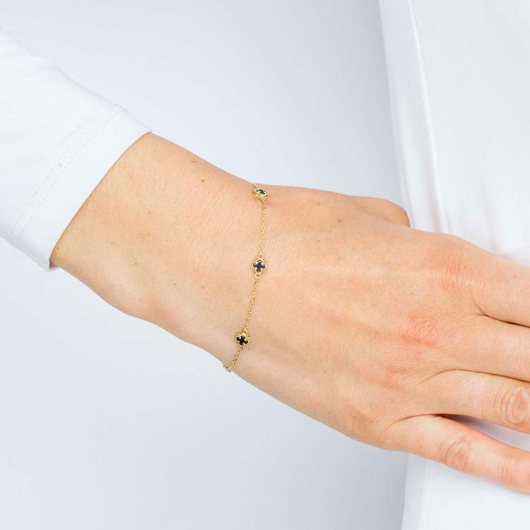 Bransoletka ze złota z onyksem