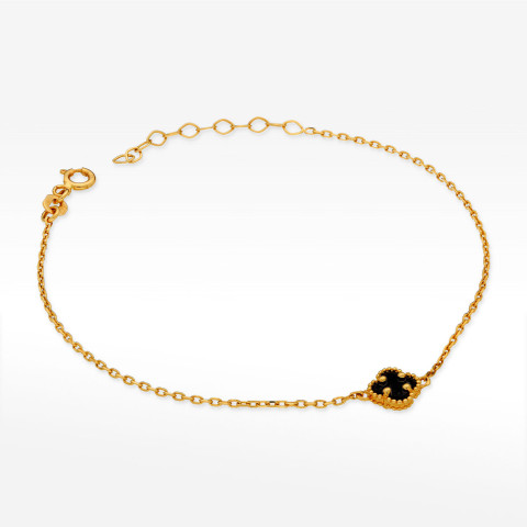 Bransoletka ze złota z onyksem