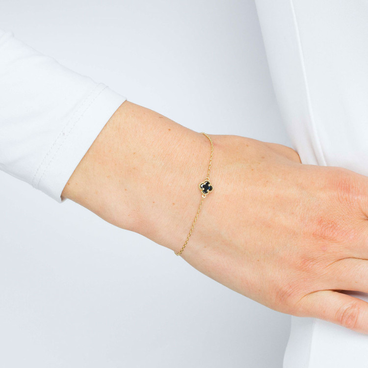 Bransoletka ze złota z onyksem