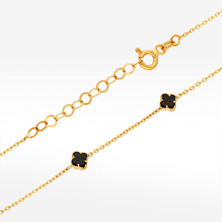 Naszyjnik ze złota 42-45cm z onyksem