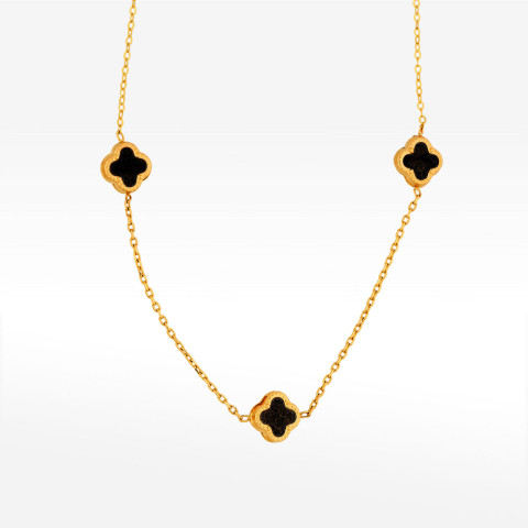 Naszyjnik ze złota 42-45cm z onyksem