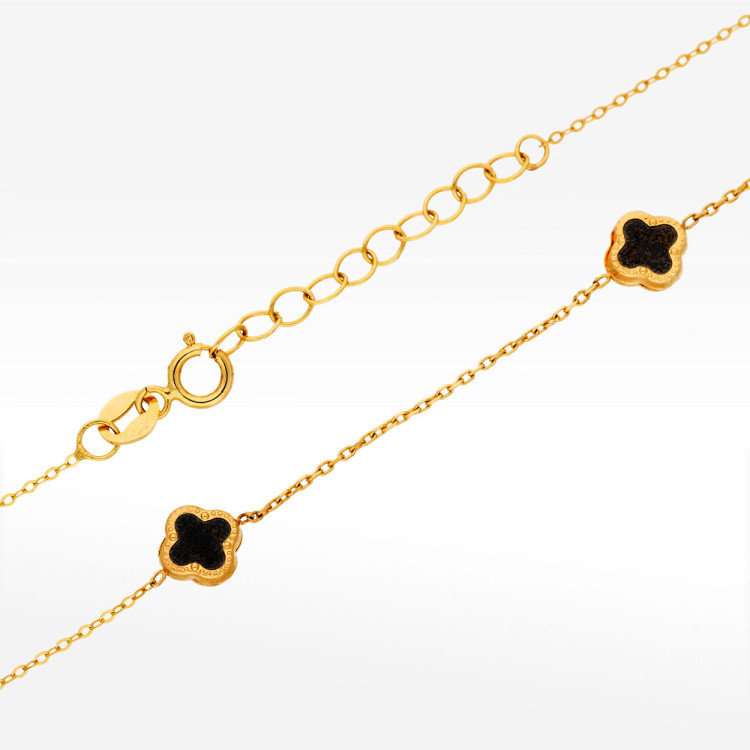 Naszyjnik ze złota 42-45cm z onyksem