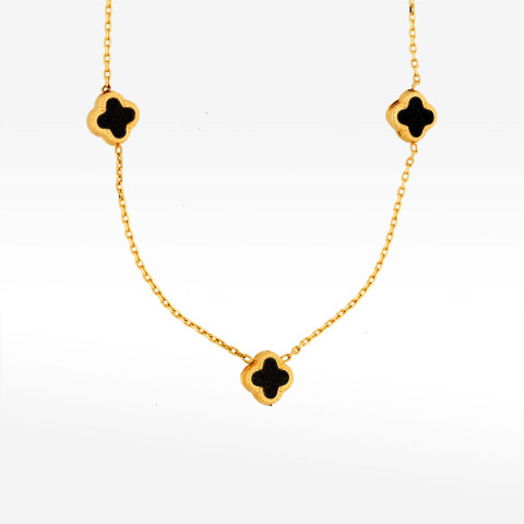 Naszyjnik ze złota 42-45cm z onyksem