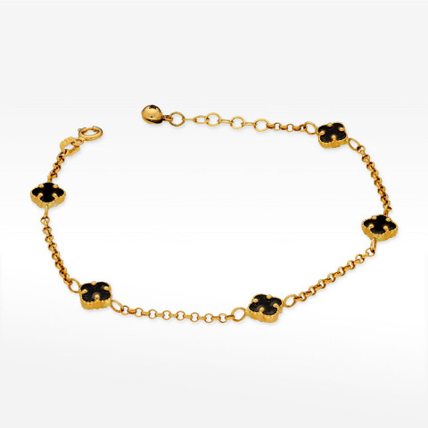 Bransoletka ze złota z onyksem