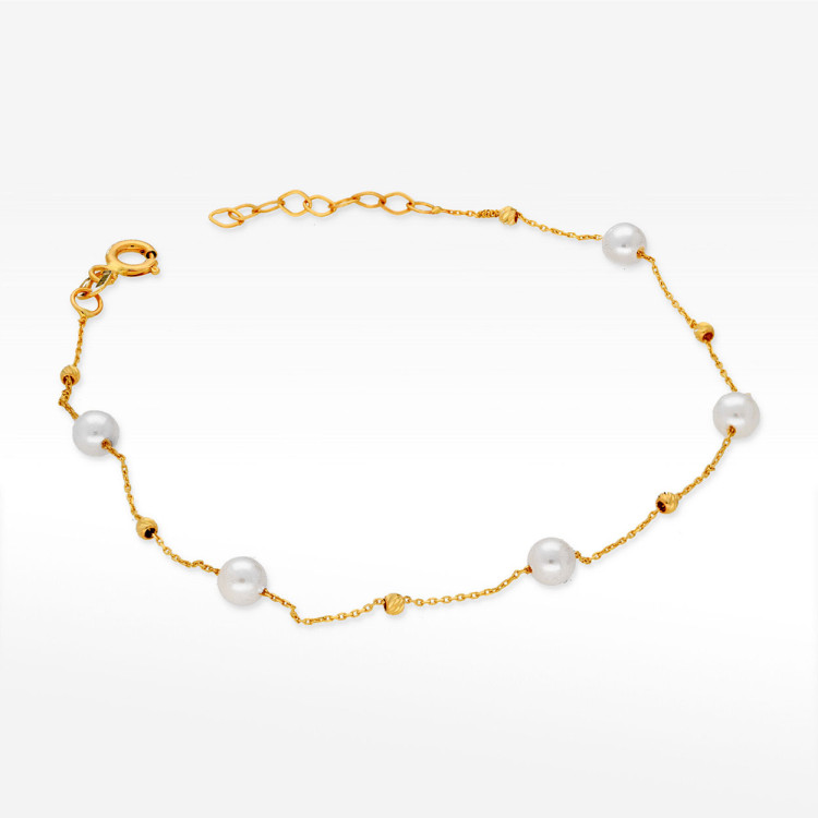 Bransoletka ze złota z białymi i złotymi cyrkoniami