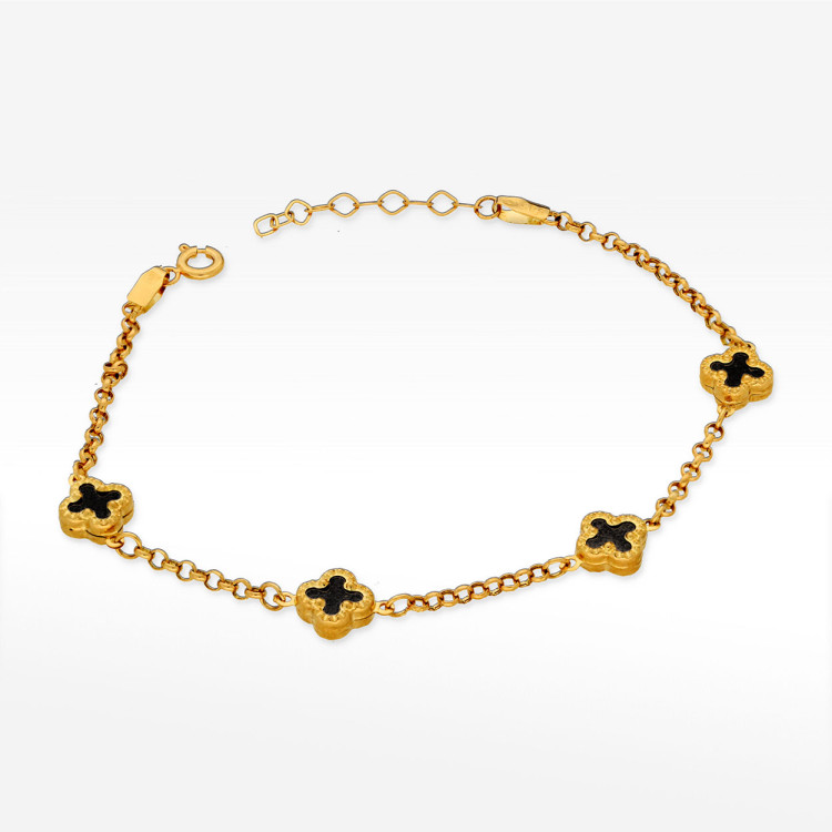 Bransoletki ze złota z onyksem