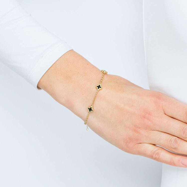 Bransoletki ze złota z onyksem