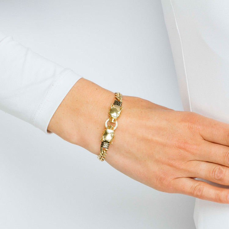 Bransoletka ze złota z dwoma panterami