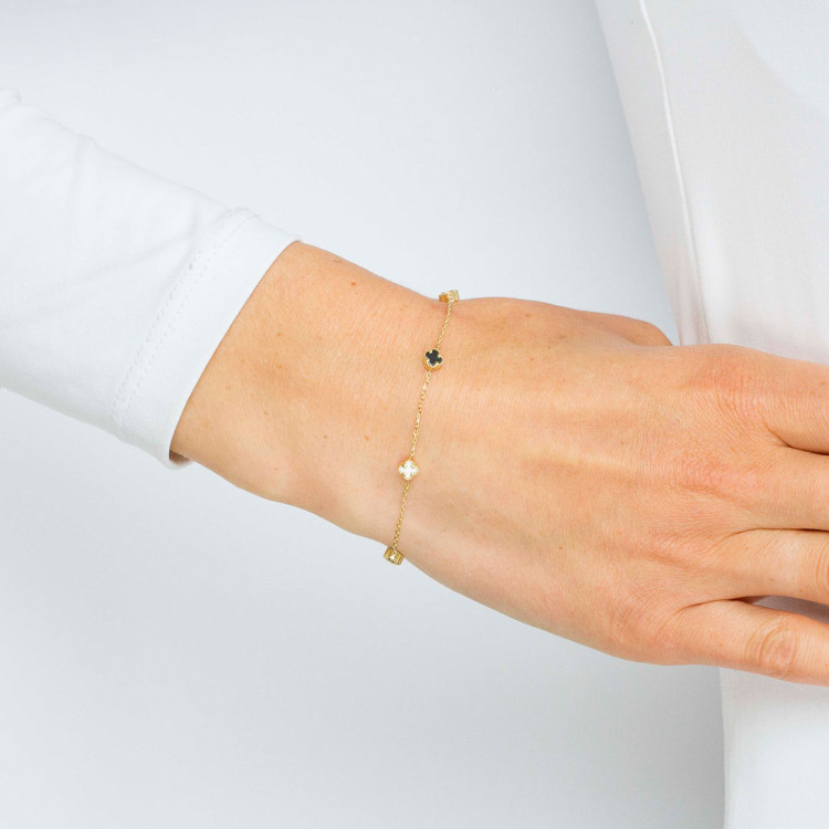 Bransoletka z onyksem i masą perłową