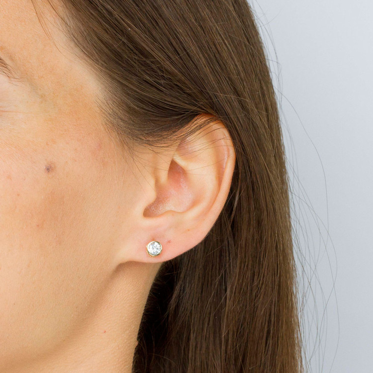 Kolczyki ze złota z białą cyrkonią