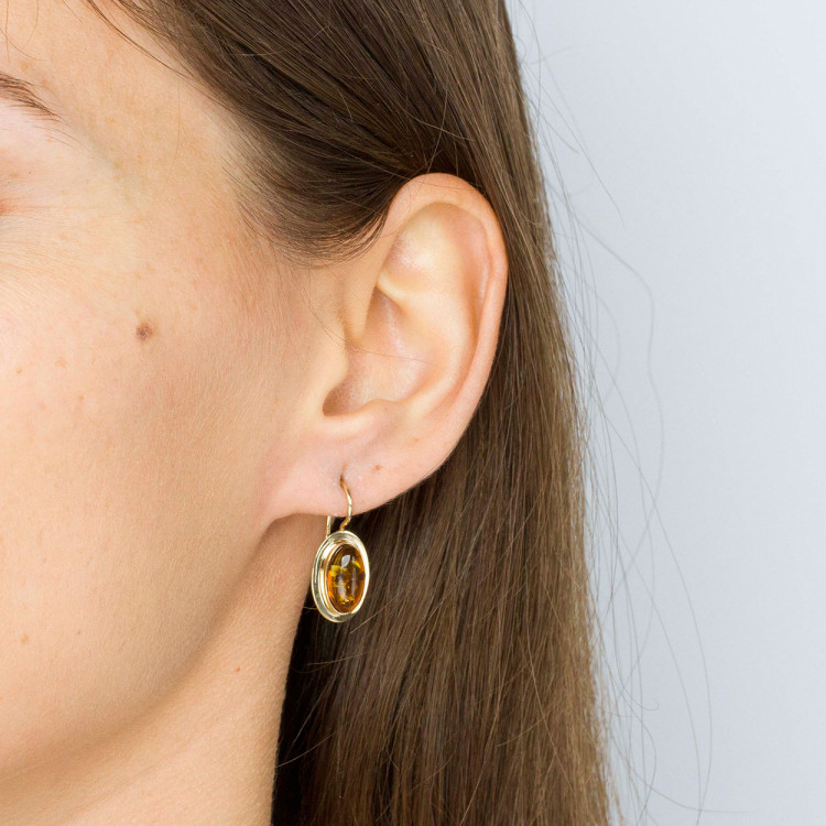 Kolczyki ze złota z bursztynem