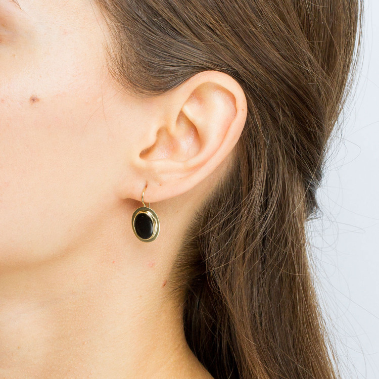 Kolczyki ze złota z onyksem