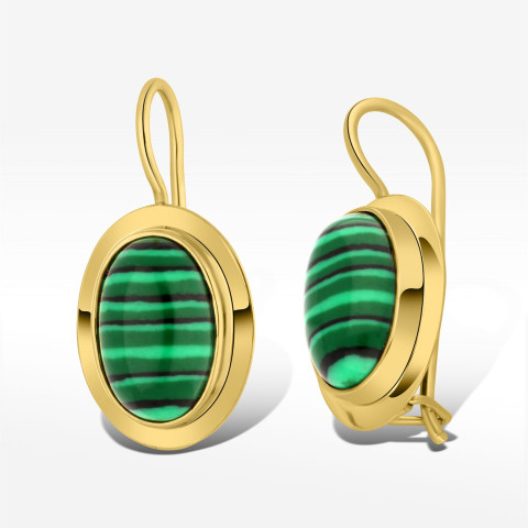Kolczyki ze złota z malachitem