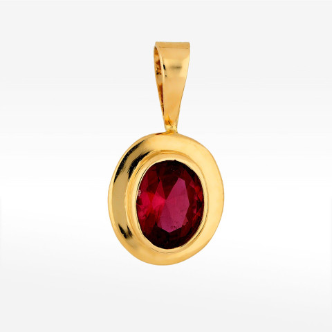Zawieszka ze złota z różową cyrkonią
