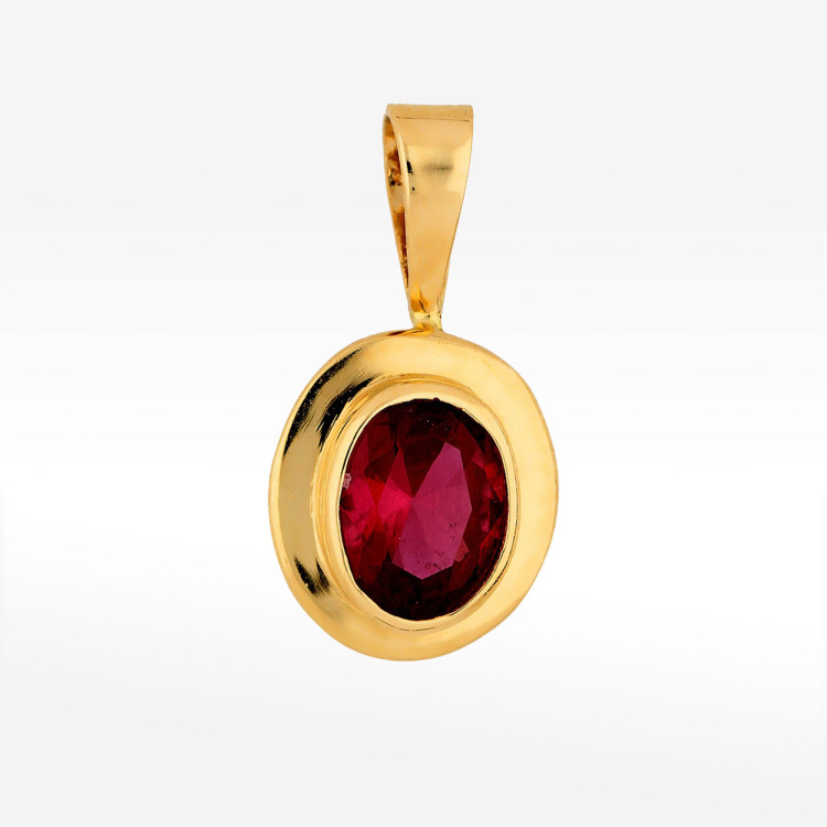 Zawieszka ze złota z różową cyrkonią