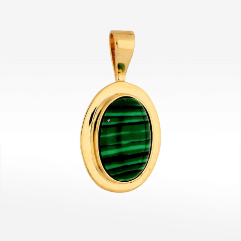 Zawieszka ze złota z malachitem