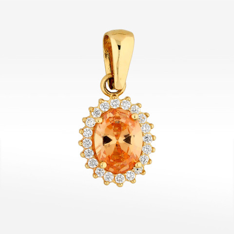 Zawieszka ze złota z żółtą i białymi cyrkoniami