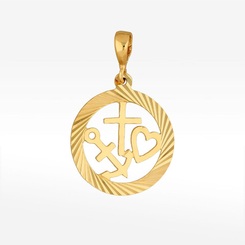 Zawieszka ze złota wiara nadzieja miłość