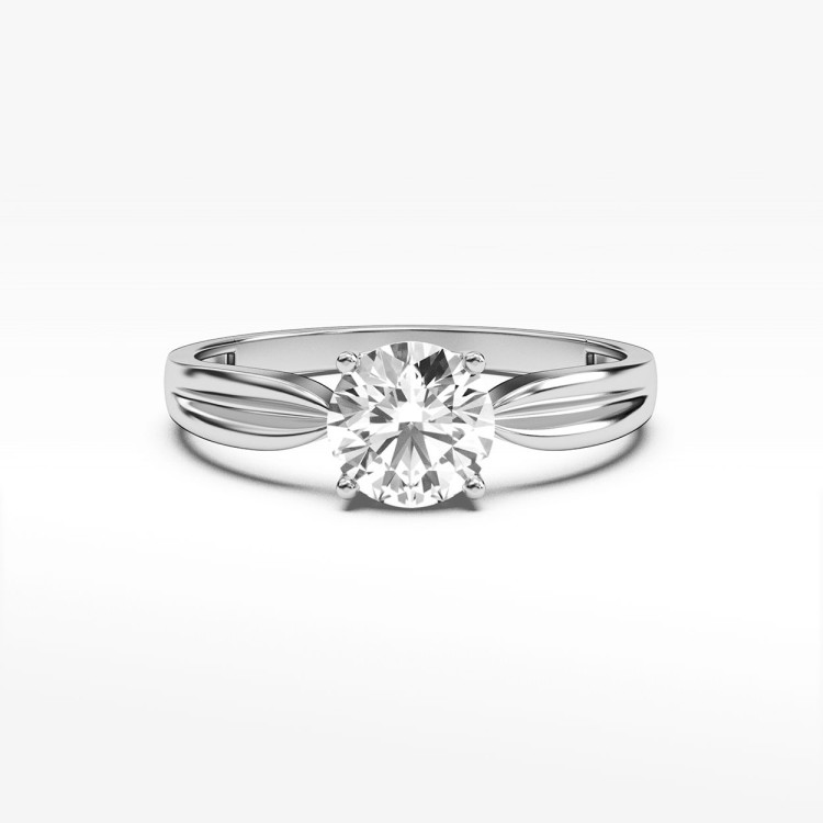 Pierścionek ze złota z białą cyrkonią